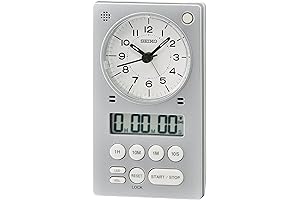 3-in-1 Clock, Stopwatch, and Timer in Silver: Your Ultimate Time Management Companion