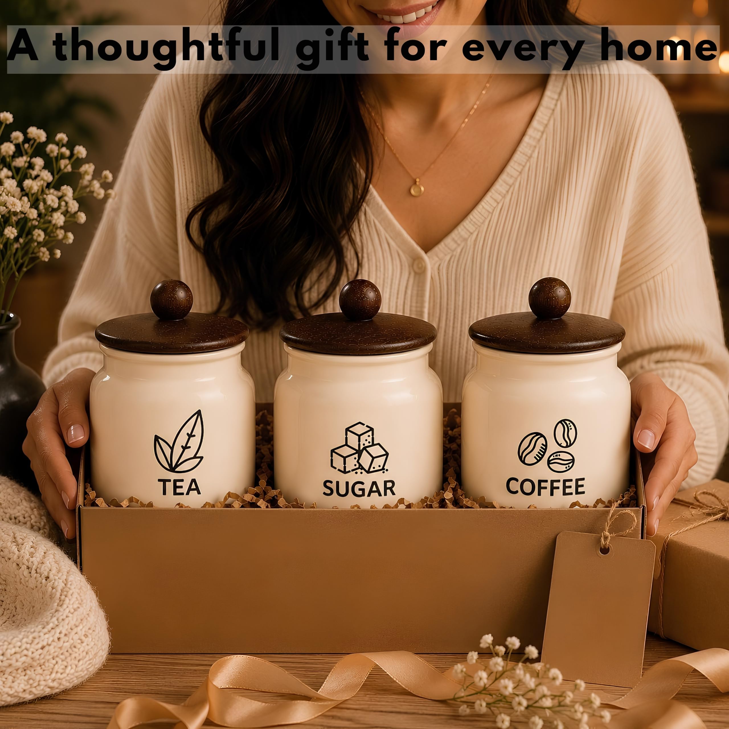 Classyo Premium Tea Sugar Coffee Containers - Set of 3 -5