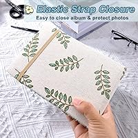 Vista 5 de Paquete de 2 álbumes de fotos de 4 x 6, 4 x 6 pulgadas, 100 bolsillos, cubierta de lino, libro de fotos de pequeña capacidad, fácil de clasificar