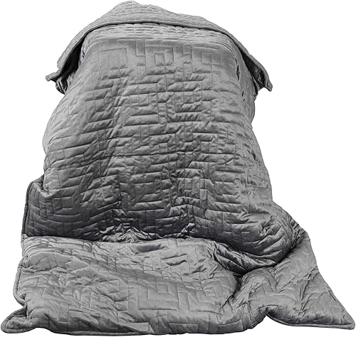 Miniatura 7 de Nova Microdermabrasion Manta con peso (48 x 72 pulgadas, 15 libras para 130-170 libras individual, gris) Manta pesada para adultos y niños  Algodón