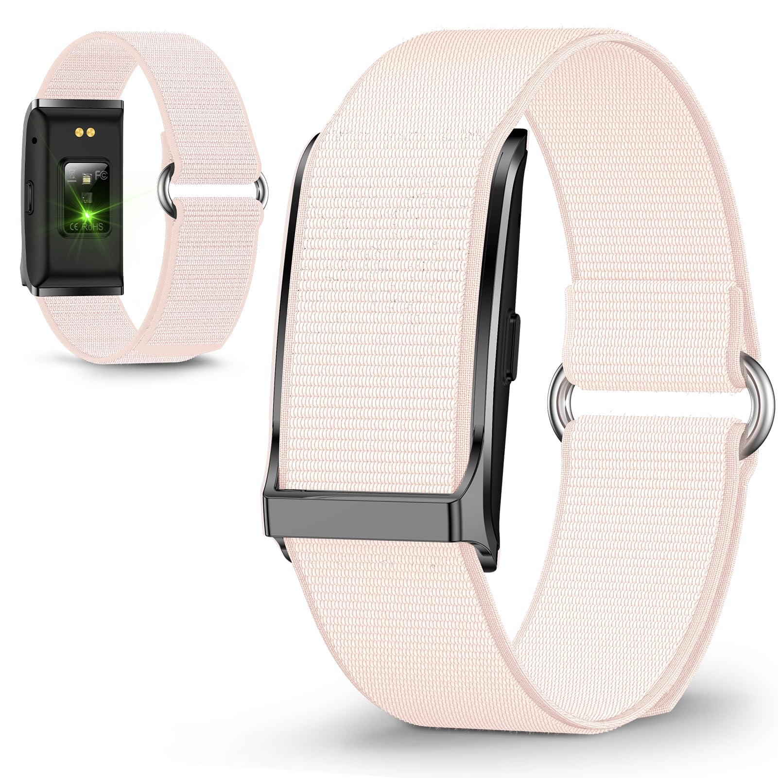 Santé Fitness Tracker, Portable Smart Bracelet pour Hommes Femmes, 127 Modes de Sport, Moniteur de Sommeil, 10M étanche à l'eau, Rappel D'appel, Réveil, Contrôle Photo (Pink)