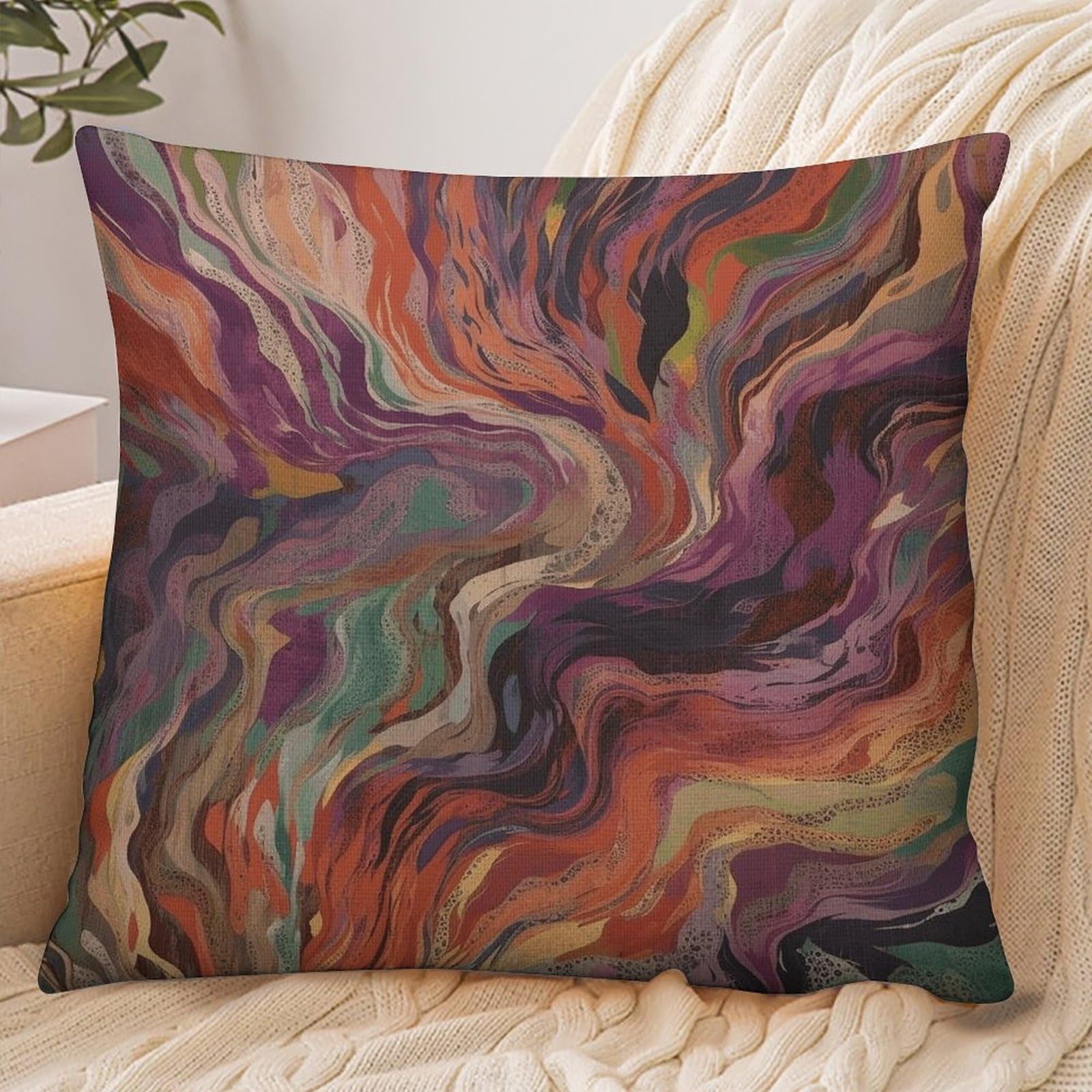 Fekiloot Style Green And Orange Pillowcase Pillow Sham Pillow Case
