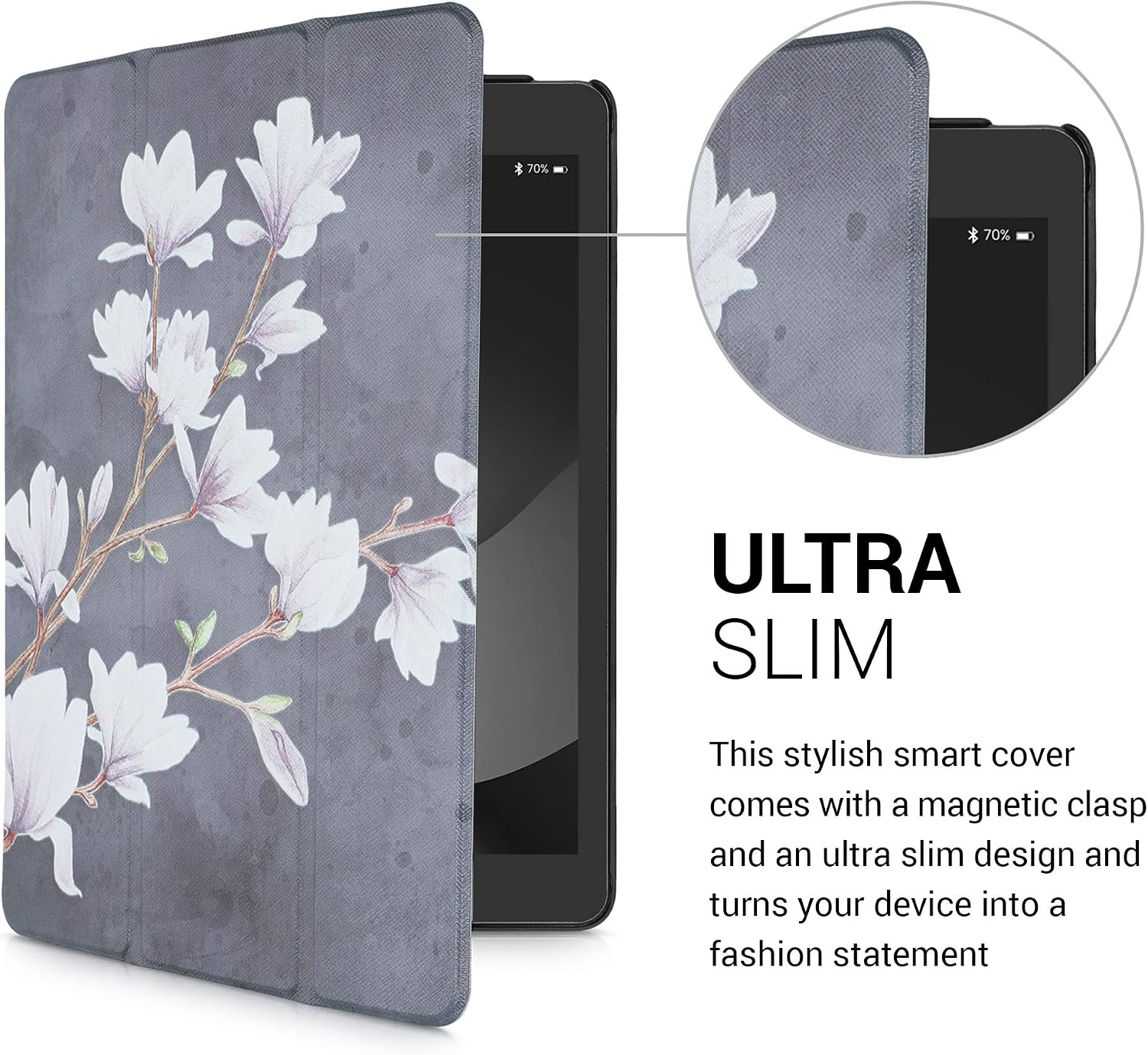 kwmobile Case Compatible with Apple iPad 10.2 (2019/2020/2021-7./8./9. Gen), PU Leather Smart Cover Tablet Case with Stand - Image 3