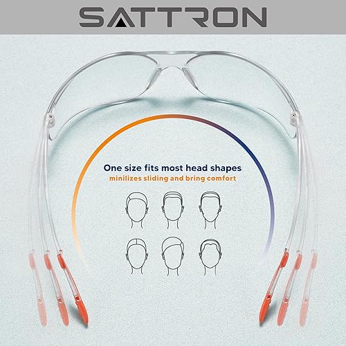 Miniatura 5 de SATTRON Paquete de 24 lentes de seguridad transparentes, con protección UV, para hombres y mujeres, ANSI Z87.1, protección ocular resistente a