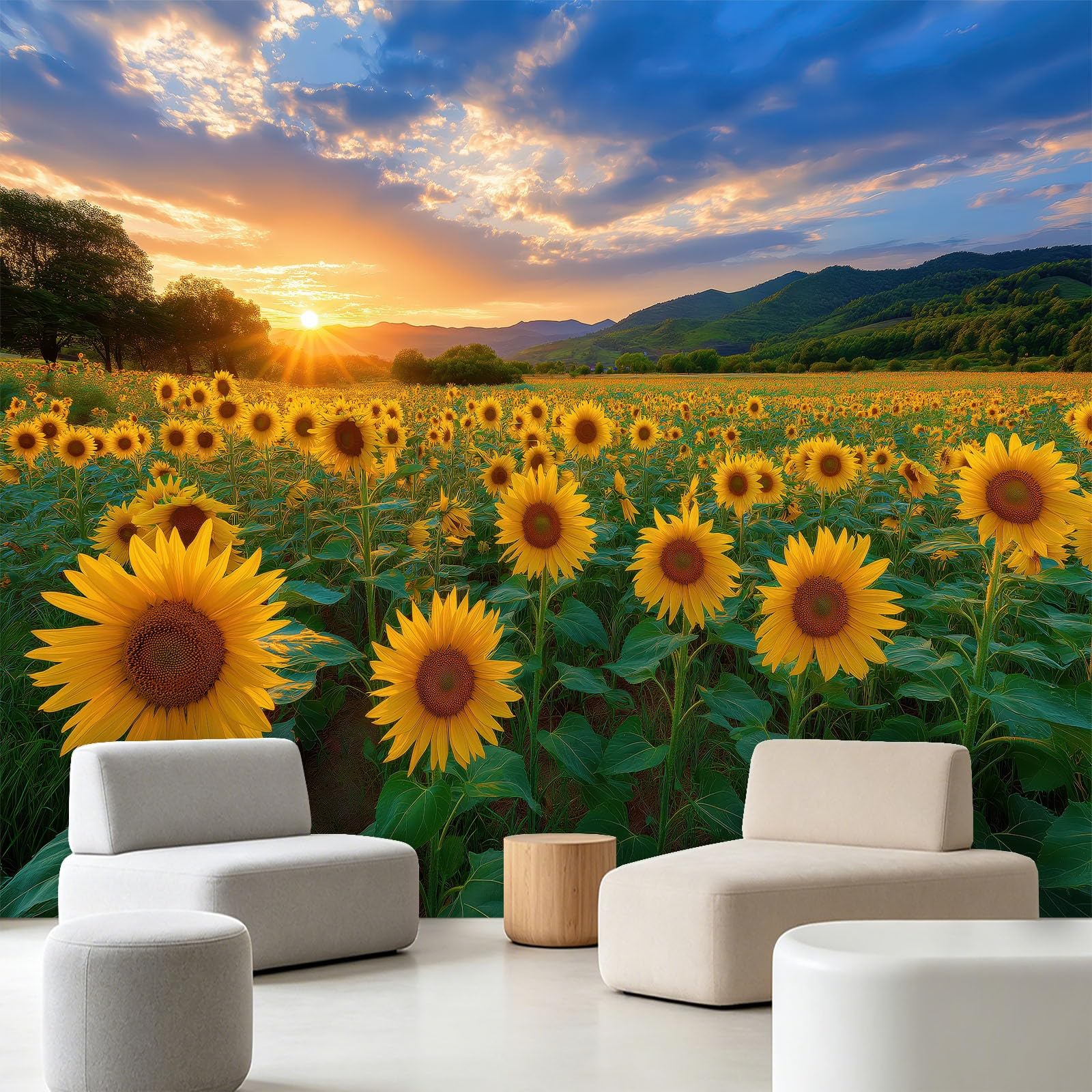 WTD - Papel pintado fotográfico (fieltro, 300 x 210 cm), diseño de girasoles