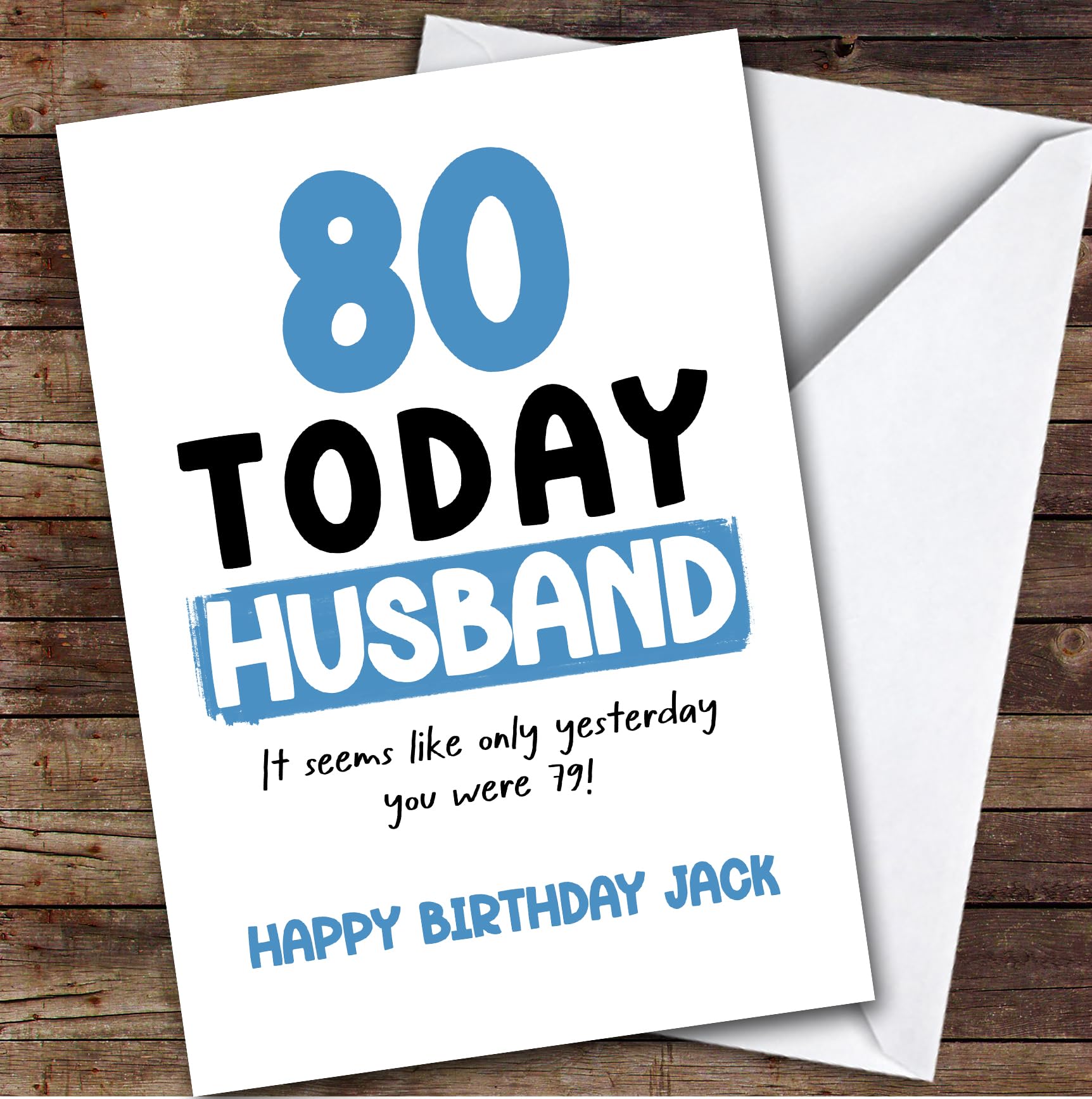 80th Birthday Card Personalised Husband | Custom Card Personalised Cards, For Husband, For Him, Milestone Birthdays, Birthday, 80th