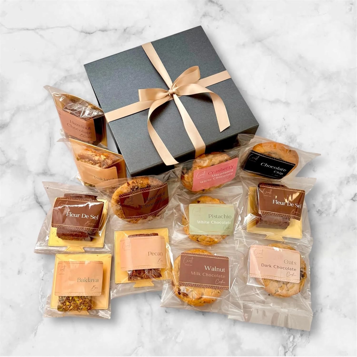 Luxury Gourmet Cookie & Dessert Bar Gift Box | Assorted Artisan Desserts | Premium Ingredients | Elegant Gift (Treat Box-8 pcs)