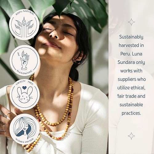 Miniatura 4 de Luna Sundara Collar Palo Santo hecho a mano en Perú altamente aromático y espiritualmente limpiador