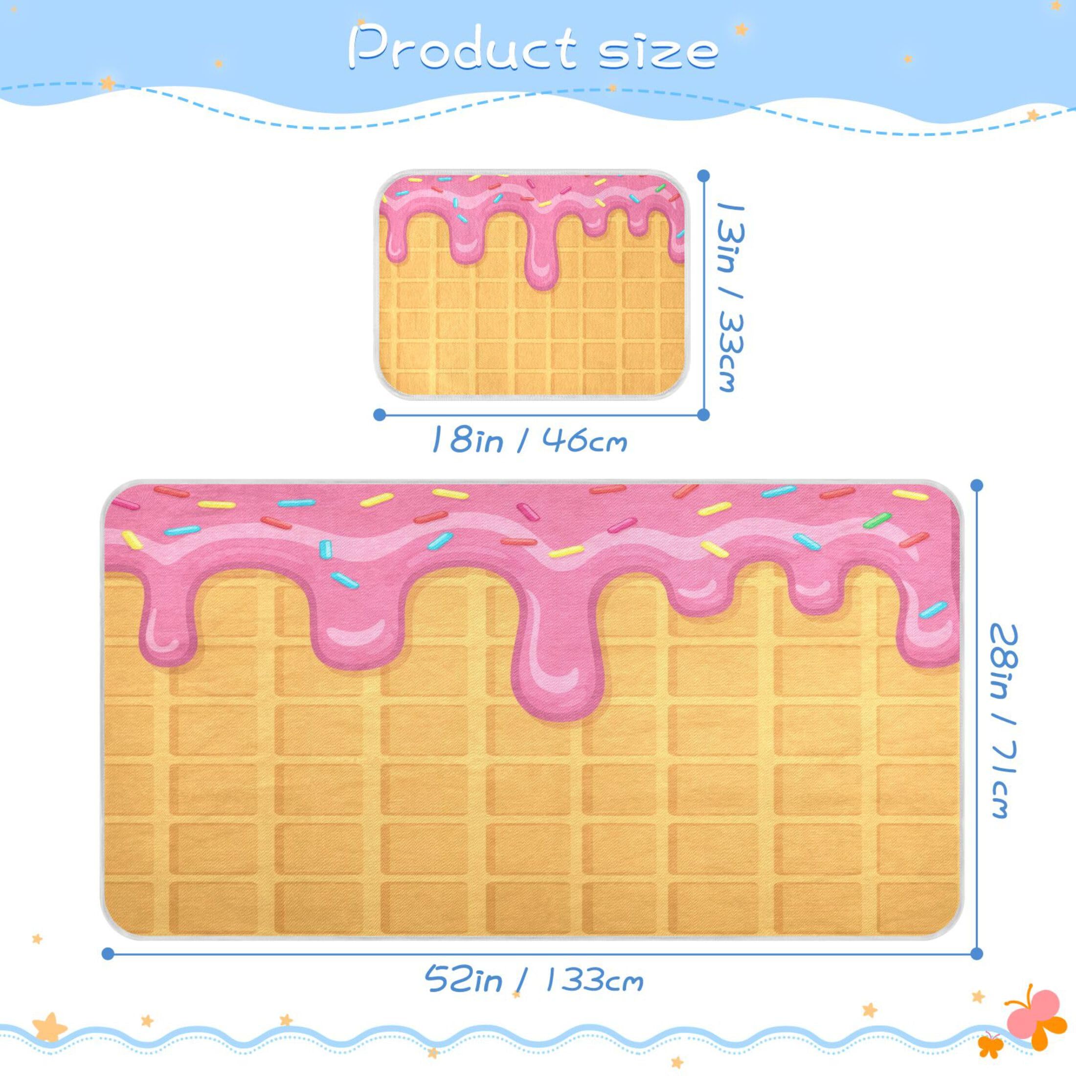 Takiito Waffle with Pink Dripping Baby Cooling Mattress Pad, Soft & Breathable Cooling Mat Keep Baby Cool in Summer 28x52 in, Nursery Essential