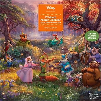 Disney Dreams by Thomas Kinkade Studios 17-Month 2025-2026 Family Wall Calendar