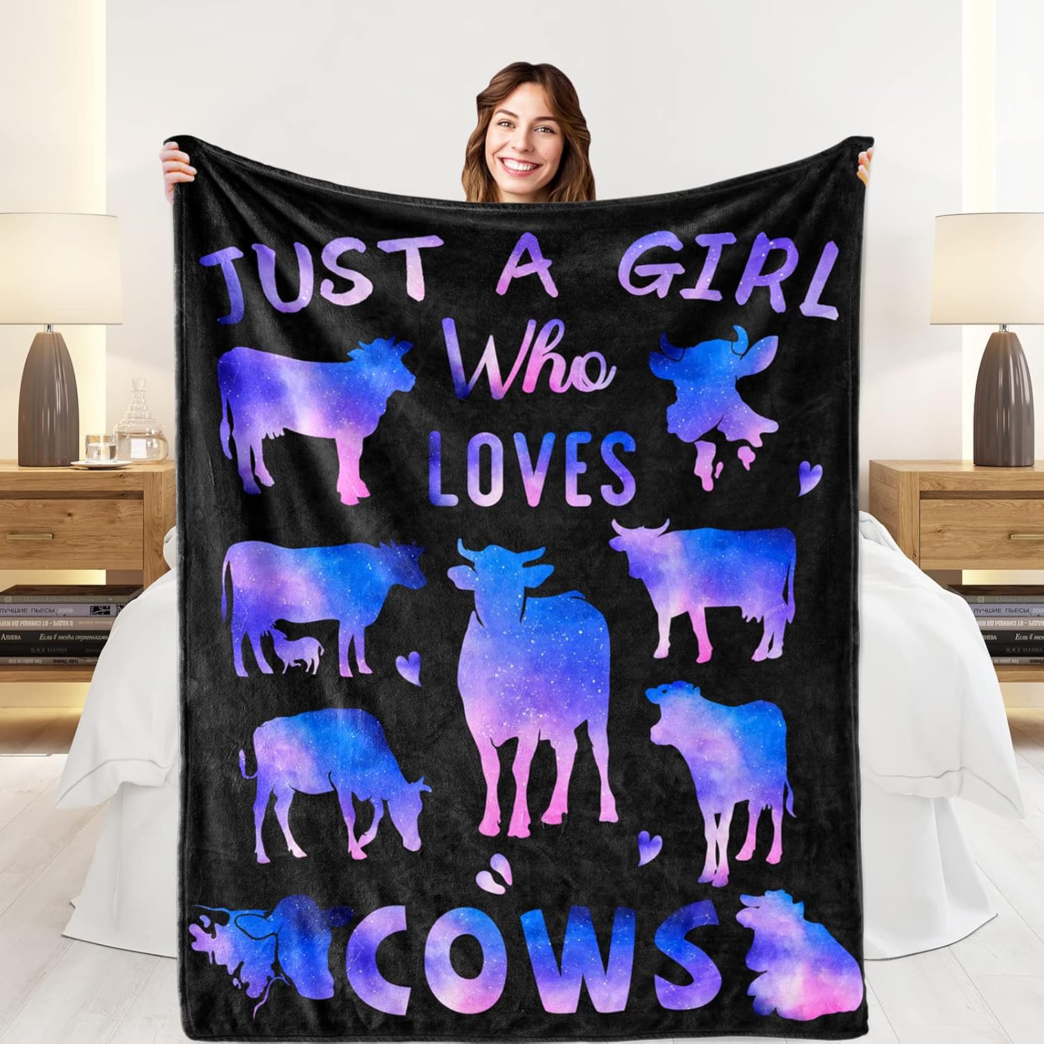 Cow Blanket Soft Fleece Cow Print Throw Blanket Cow