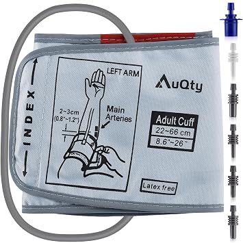 8.6-26 Inches 22-66cm XXL Blood Pressure Cuff with 6 Connectors, Extra Large BP Replacement Cuff Compatible All Automatic Blood Pressure Monitors, for Normal and Big Arms BP Cuff Included Only