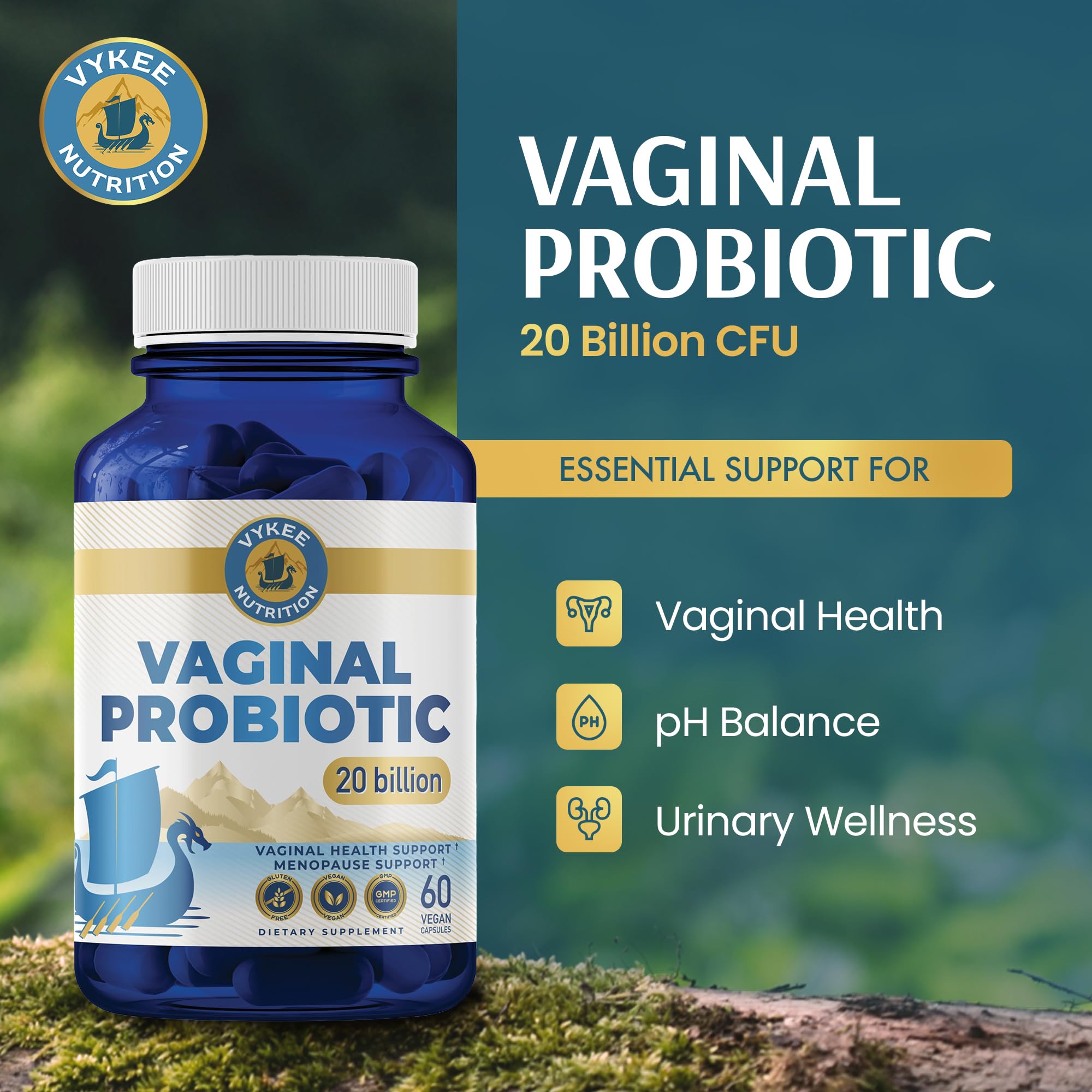 Vykee Nutrition Women's Vaginal Probiotic 20B CFU + Cranberry & D-Mannose — Amazon image 2