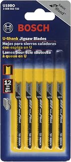 Bosch U19BO 2-3/4-Inch, 12TPI, HCS Universal Shank Jigsaw Blade, 5 Pack