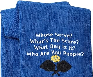 LEVLO Funny Pickleball Lovers Gifts Whose Serve What's The Score Sports Towels for The Pickleball Player (Whose Serve)