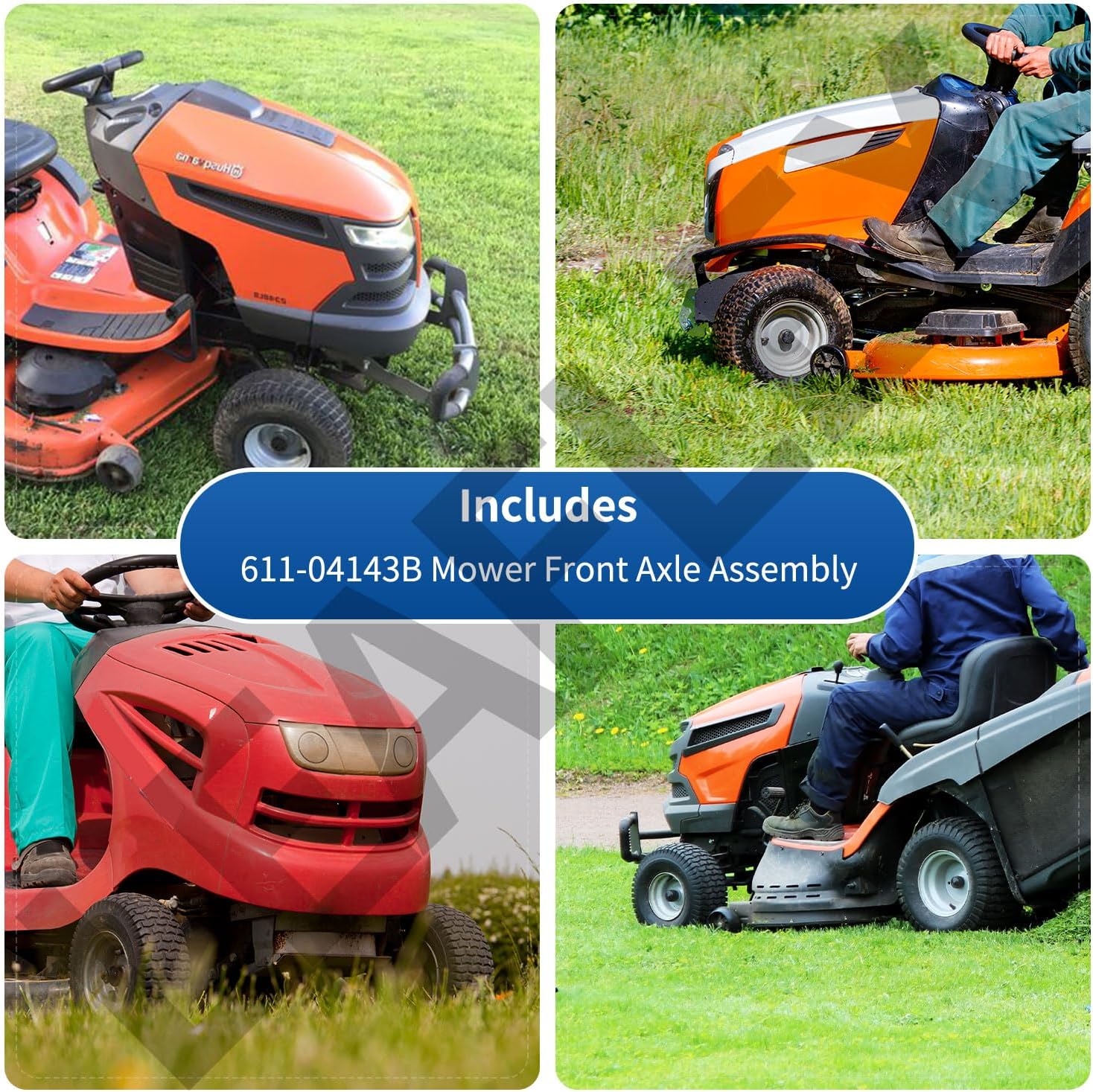 611-04143B Mower Front Axle Assembly Compatible with MTD Mowers Replaces Part 611-04143, 611-04143A, 911-04143, 911-04143A, 911-04143B