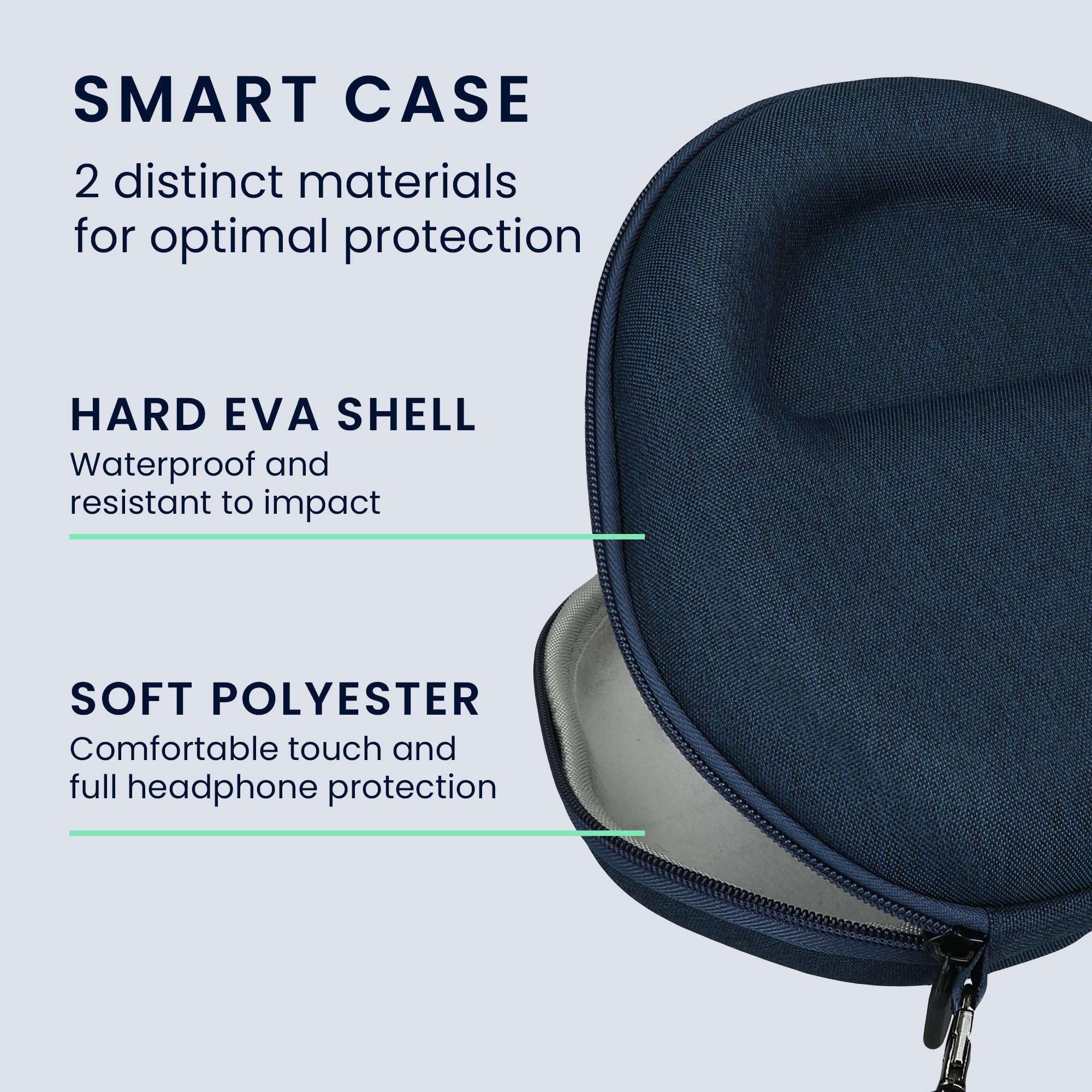 kwmobile Cover per Apple AirPods Max/AirPods Max 2 Cover - Custodia Cuffie Over-Ear per Trasporto e Viaggio - Case Protettiva - blu scuro