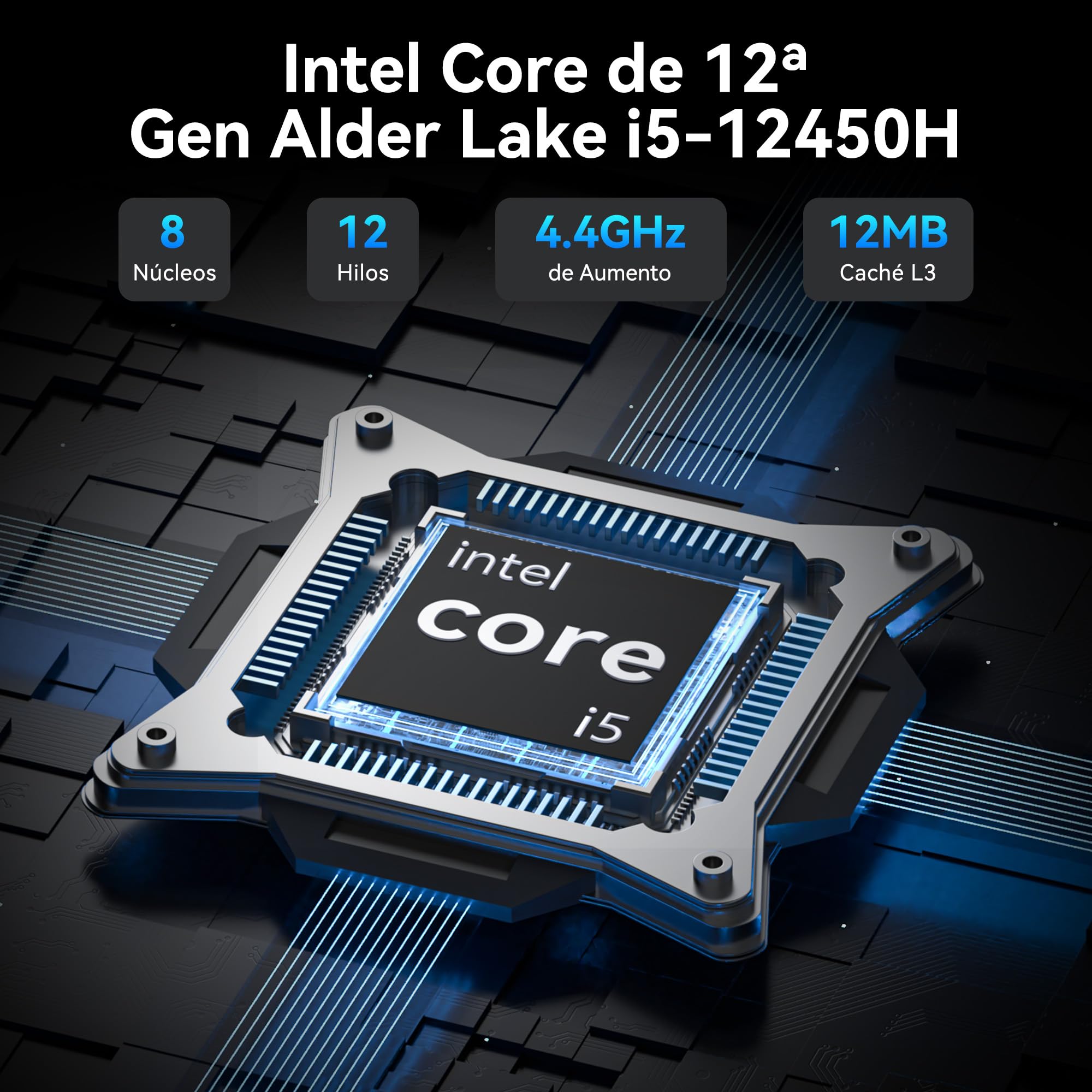 GEEKOM IT12 Mini PC 2026 Edition con Intel i5-12450H, 16GB RAM + 512GB SSD | Mini Ordenador con LAN de 2.5 Gbps, Iris Xe 8K, USB4, Mini PC Empresarial para Servidor Plex y Teletrabajo