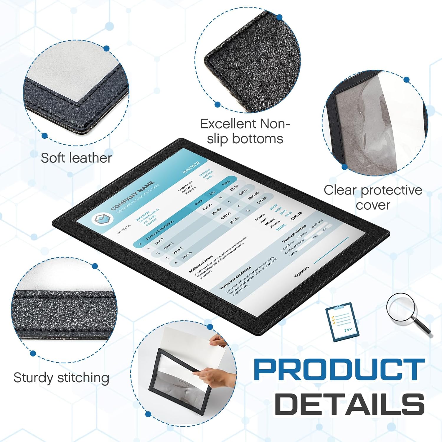 3 Pcs Retail Advertisement Counter Mat 17 x 11 Inch Non Slip Countertop Sign Holder Menu Cover Menu Holder Display Stand for Restaurant Cafe Bar Hotel