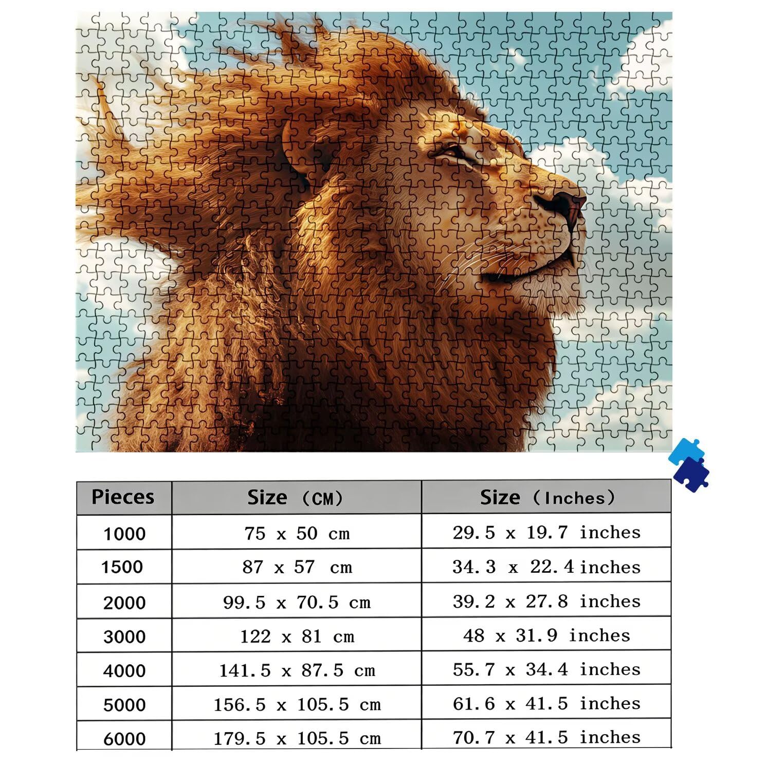 Puzzle 5000 Teile, Holzpuzzle Erwachsene Löwe Tier Impossible Klassische Jigsaw Puzzles 156.5 x 105.5 cm, Familien Spiel, Puzzle Stressabbau Denkspiel, Puzzle-Liebhaber w0-822