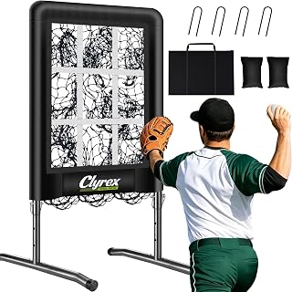9 Hole Pitching Net with Strike Zone, Baseball Softball Pitching Target for Accuracy Training