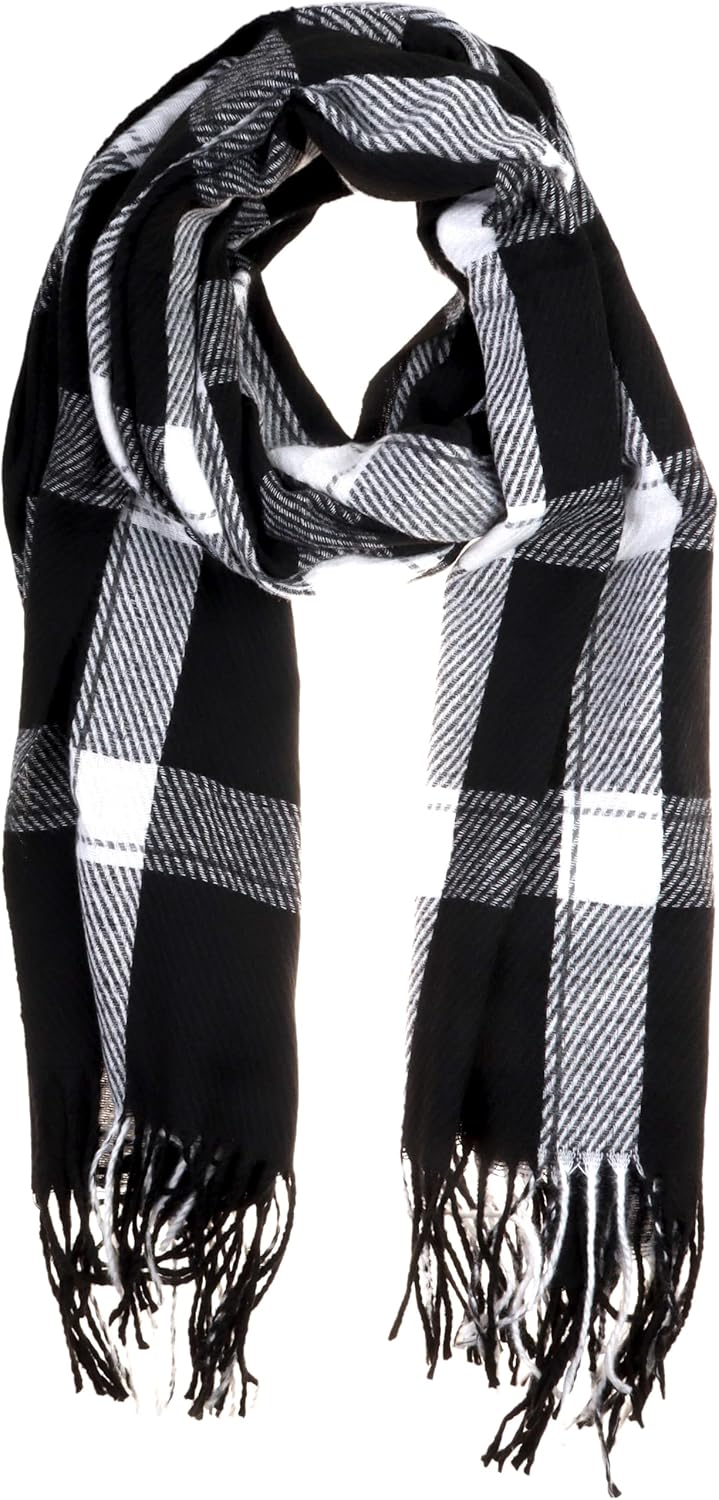 VIVIAN & VINCENT Plaid Fall Winter Scarf for Women Cashmere Feel Oversized Shawl Wrap - Image 2