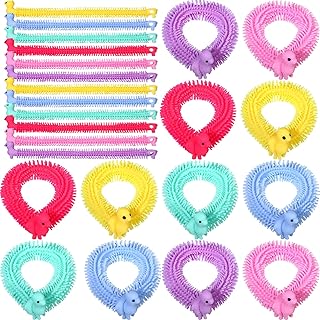 100 Pcs Stretchy String Fidget Toys Sensory Stretchy Strings Dinosaur Alpaca Unicorn Stretchy Strings Animal Sensory Noodles Toys Bulk for Adult Stress Anxiety Relieve Relaxing Party Favors (Alpaca)
