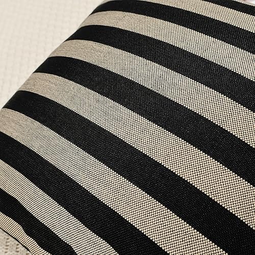 Miniatura 5 de Plweaver Juego de 2 fundas de cojín cuadradas con textura de lino negro de 20 x 20 pulgadas para sofá, cama, sofá sala de estar, 2 piezas (sin