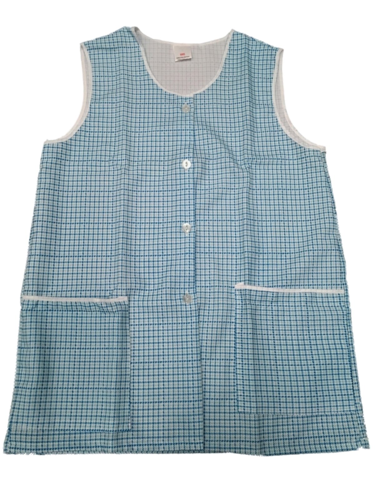 Hduk Tm Tabards & Aprons Women's Blue Classic Dogtooth Pattern Tabard Overall With Front Button Fastening / 5 Colours / 6 Sizes (Uk 20/22 (Xos), )