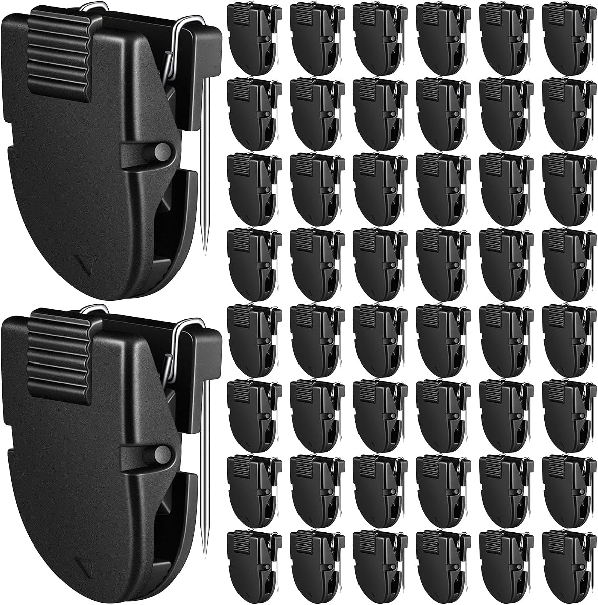 Feifeiya 50 Pcs Cubicle Clips for Fabric Panels,Black | Office Partition Wall Clips, 40-sheet Capacity for Notes Photos Memos, Metal Spring, Fits Cubicle Fabric Accessories