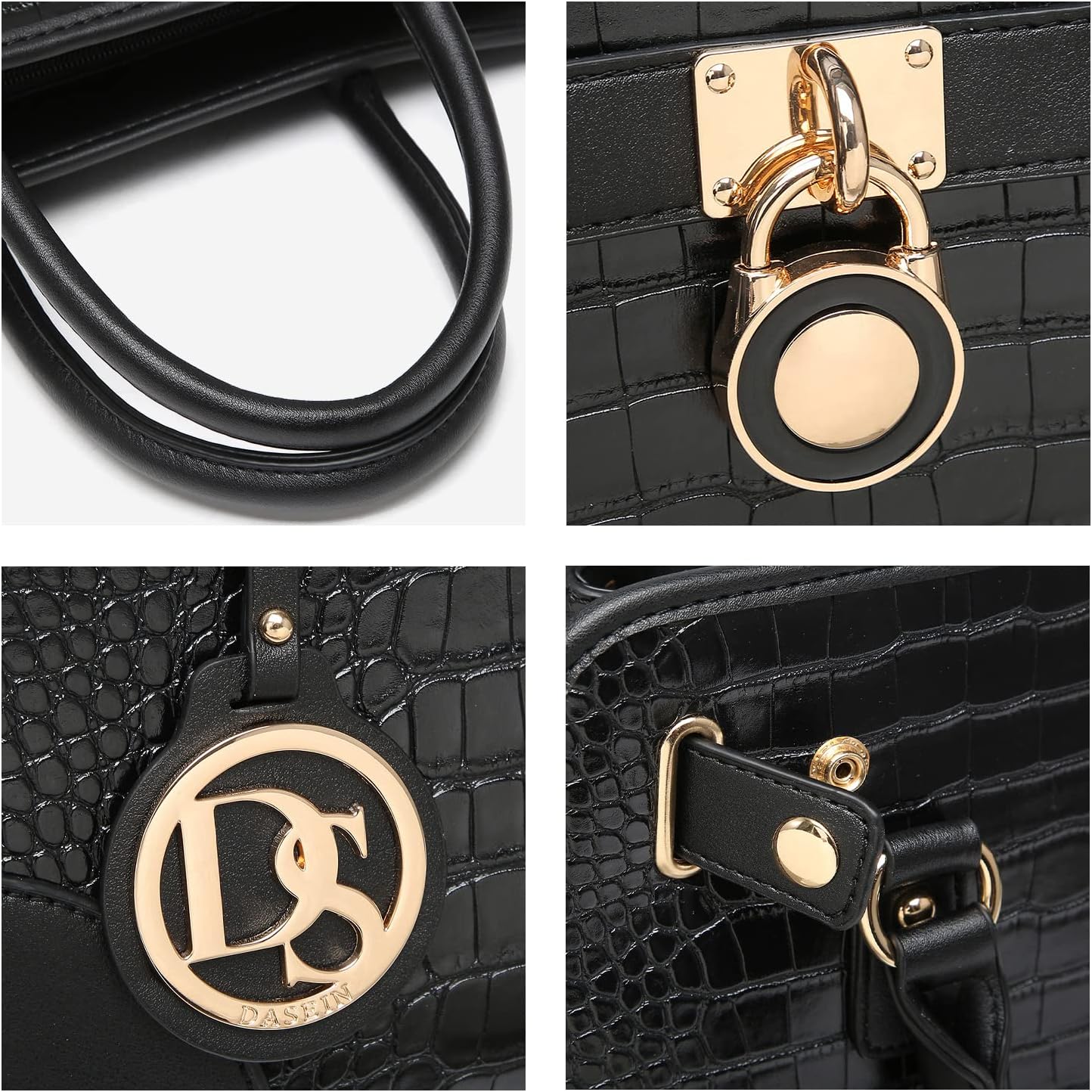 Dasein Women Handbags Top Handle Satchel Purse Shoulder Bag Hobo Bag Work Bag Set 2pcs - Image 3