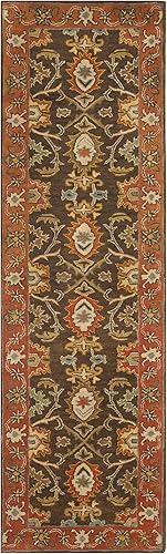 Miniatura 2 de SAFAVIEH Heritage Collection - Alfombra de pasillo, 2 pies 3 pulgadas x 8 pies, azul claro y marfil, hecha a mano, lana oriental tradicional, ideal