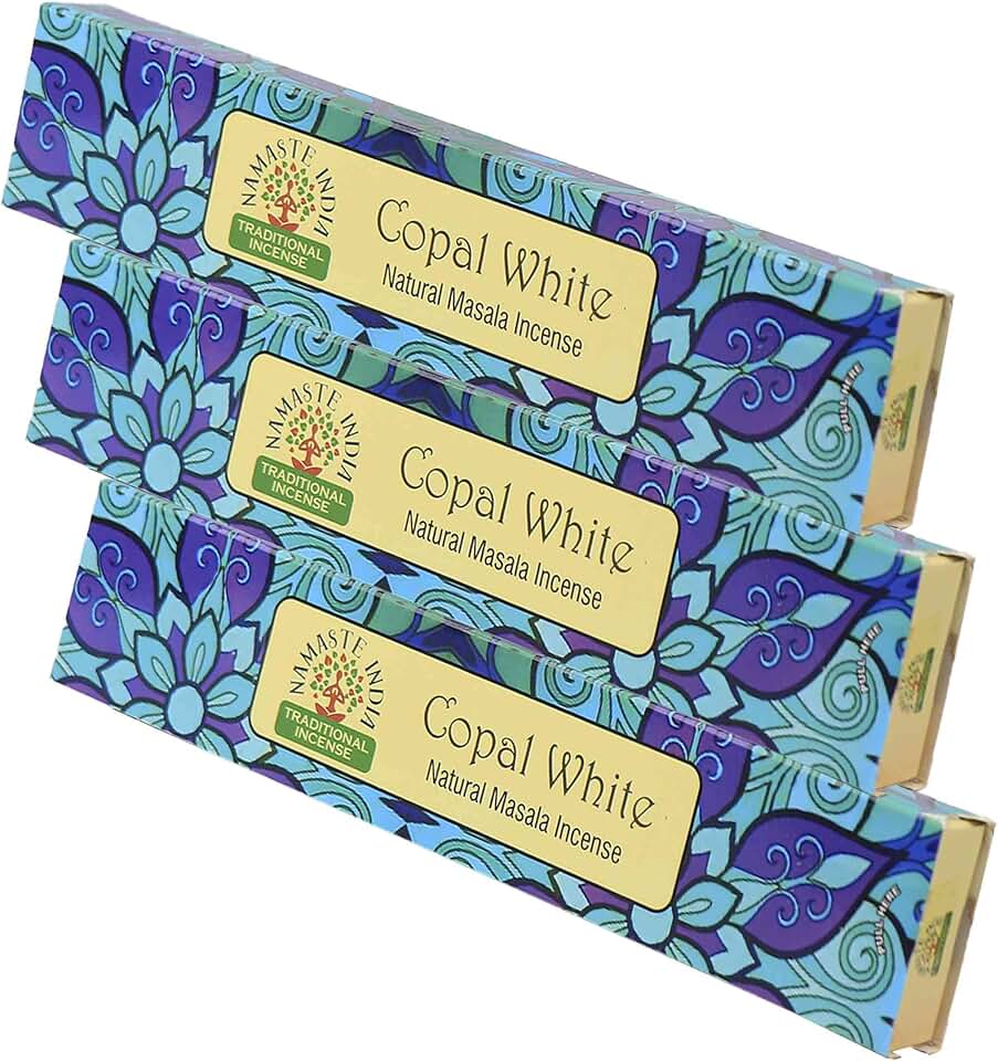 NKlaus 3 varillas de incienso blanco Copal – 45 g de incienso tradicional indio, aroma natural para limpieza energética, meditación y rituales