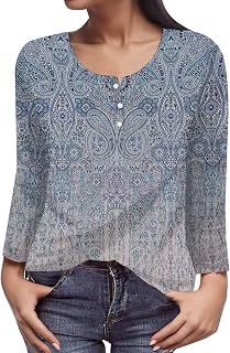 Yunyahe Women's Pullover Oversize Casual Comfortable Chic Women's Blouse with Long Sleeves and Irregular Mysterious Print Women's Pullover Autumn Turtleneck Pullover Women