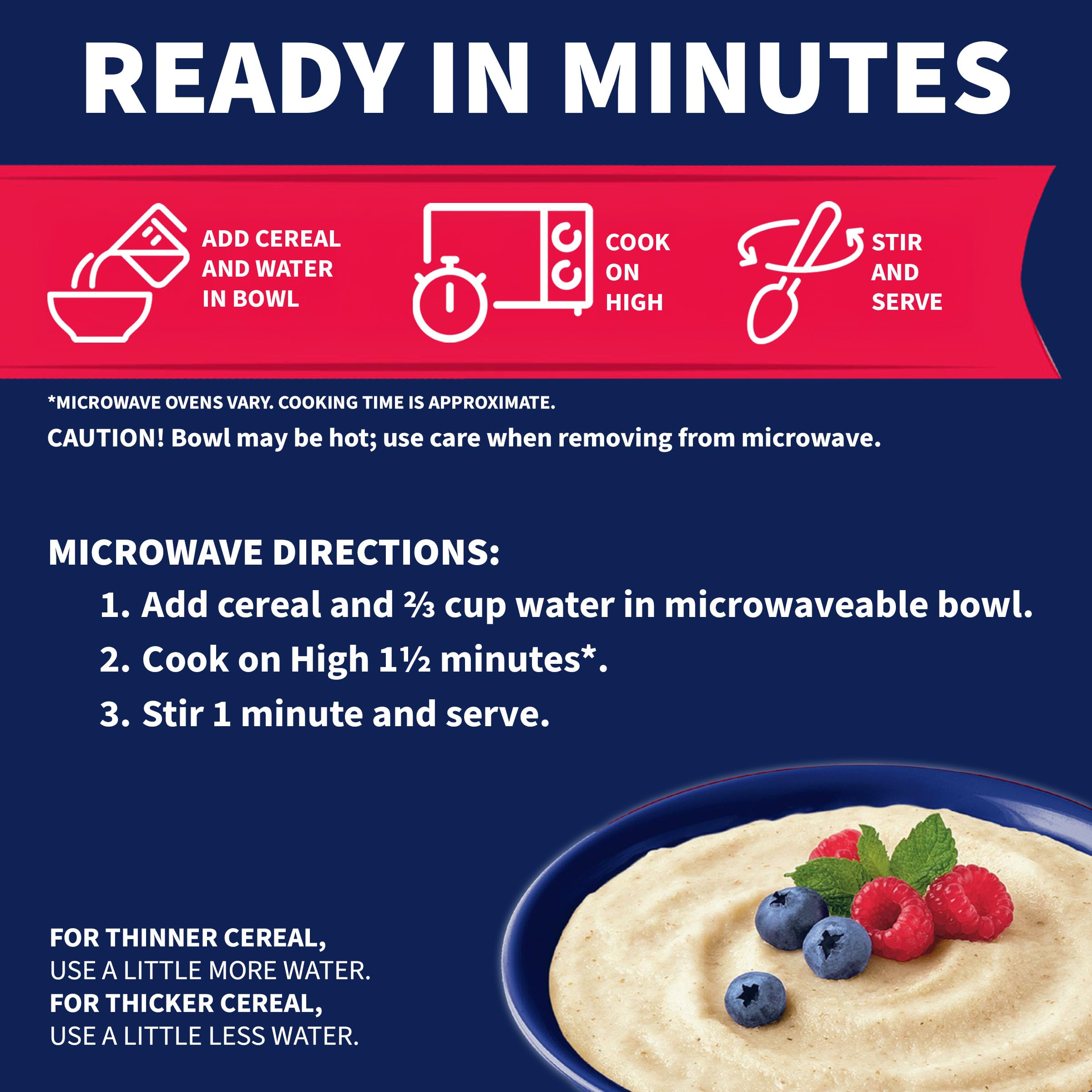 Cream of Wheat Instant High Protein Hot Cereal Original 1 34 Ounce 6 Packets — view 7