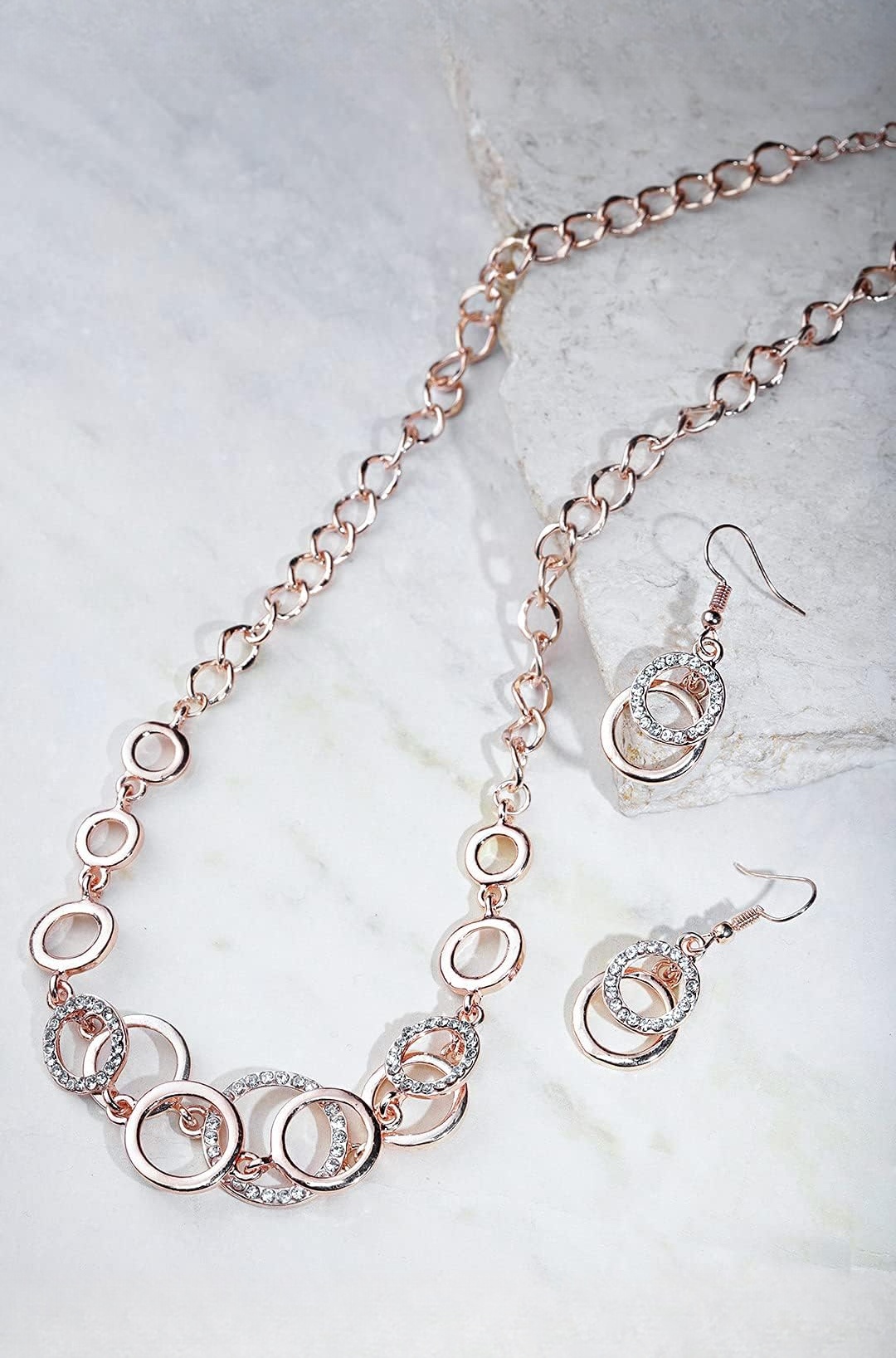 Jewellery Sets for Women Crystal Studded Necklace Jewellery set Bracelet with Earrings For Girls/Women