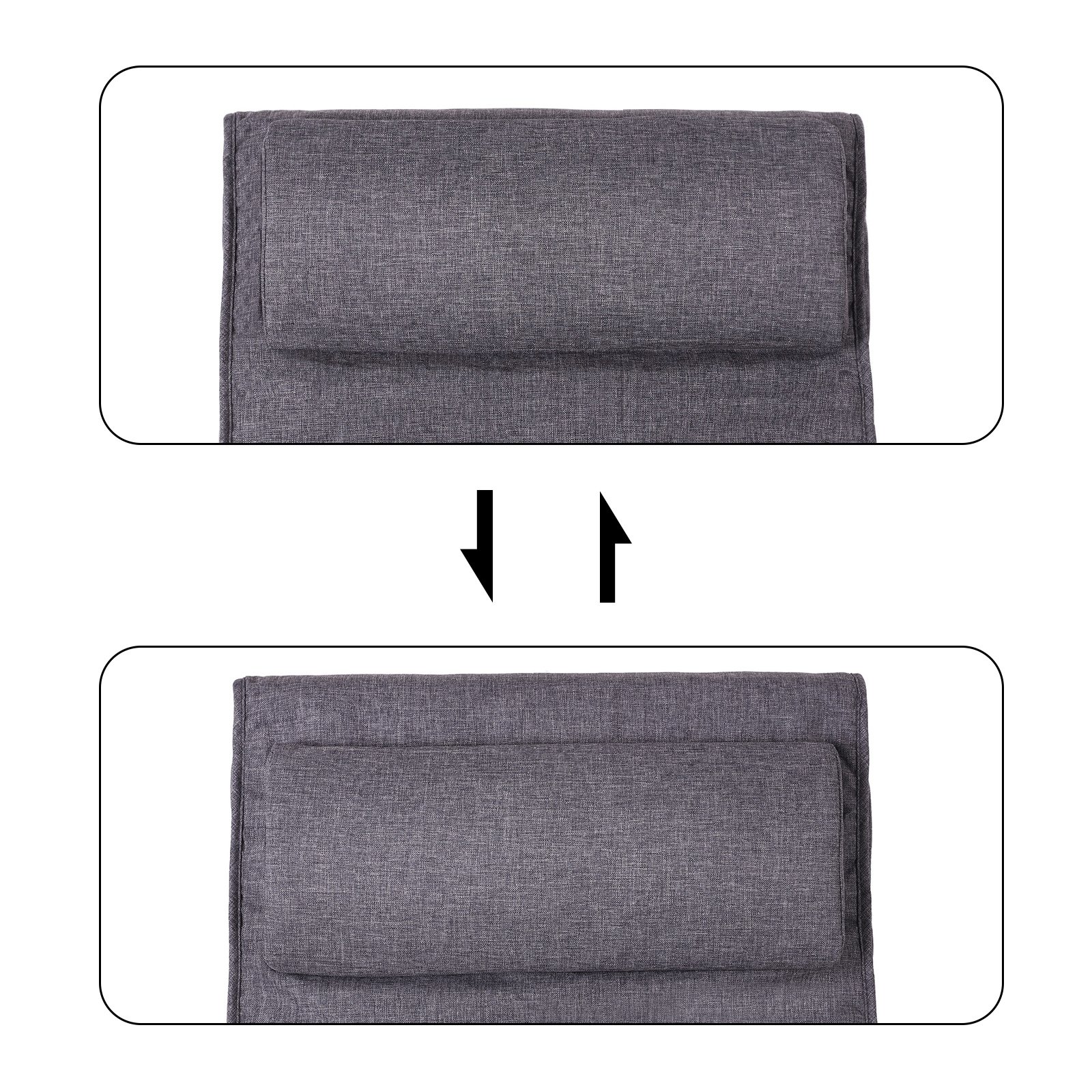 SONGMICS Sedia a Dondolo, Poltrona Oscillante con Poggiapiedi, Schienale Ergonomico, Strutture in Legno, Fodera in Cotone Sfoderabile, 67 x 125 x 91 cm, Carico Massimo di 150 kg, Grigio Scuro LYY42GYZ