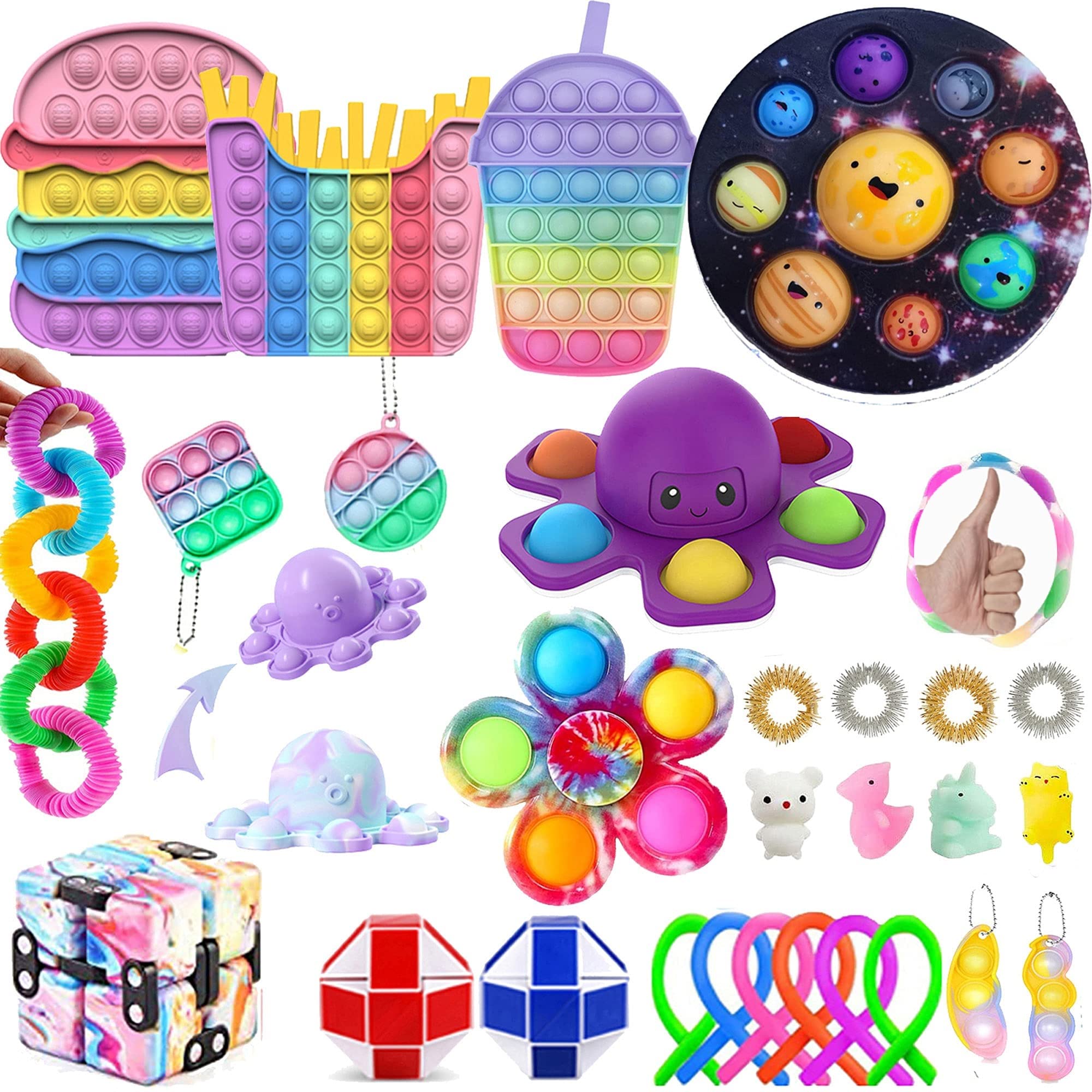 Buy MOMTUESDAYS2 Pop Fidget Packs Fidget Toy Set Fidget Toys Pack with Sensory Push PopOnIt