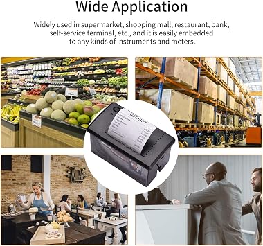 Embedded Thermal Receipt Printer 58MM Mini Printing Module Low Noise with USB/RS232/L Serial Port Port ESC/POS Commands for Weighing Apparatus Cash Register Self-Service Terminal