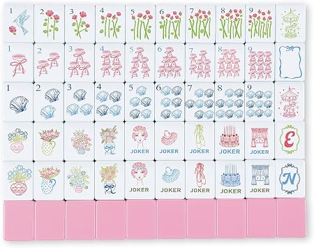 Arrowbash 160 Pcs Mini Mahjong Tiles Set 1.2 Inch Tiles American Mahjong Game with 8 Different Patterns Mah Jong Block Set for Mahjongs Lovers