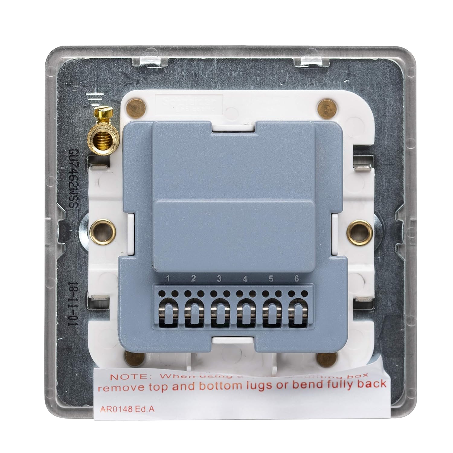 Schneider Electric Ultimate Screwless Flat Plate - Single Telephone Socket, Secondary, GU7462WSS, Stainless Steel with White Insert - Image 5