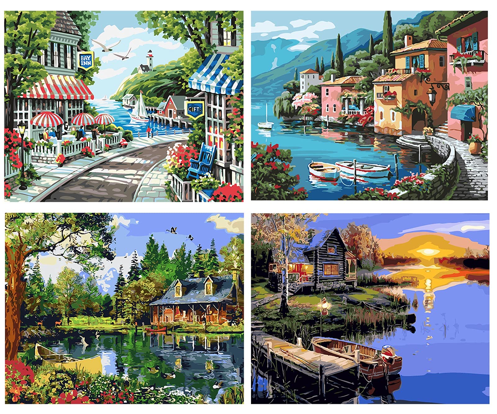 Pehciroe Pintura por números, adultos, principiantes, niños, manualidades, pintura al óleo, kit de pintura al óleo sobre lienzo con 3 pinceles para regalo, para decoración del hogar, 50 x 40 cm