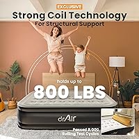 Vista 4 de Colchón de aire Queen con bomba incorporada, colchón inflable elevado de 18 pulgadas, cama de aire de panal máximo de 800 libras, prueba a prueba