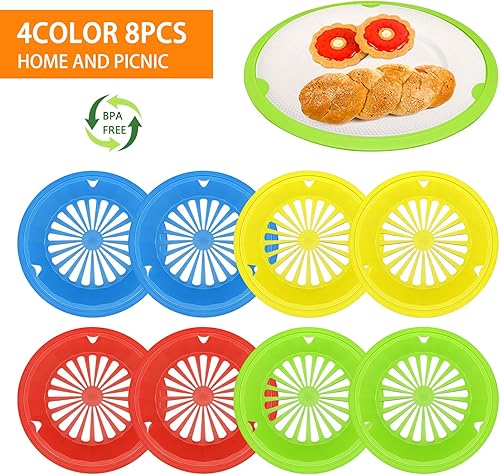 Miniatura 8 de EBIGIC Soportes para platos de papel 8 paquetes de 10 pulgadas soportes reutilizables de plástico blanco resistentes para picnic fiesta y cena