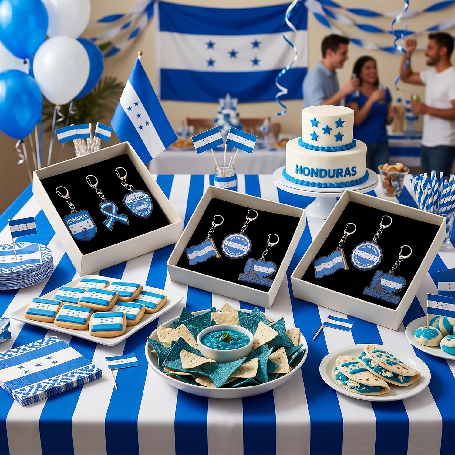 24Pcs Honduras Flag Keychain Bulk Acrylic