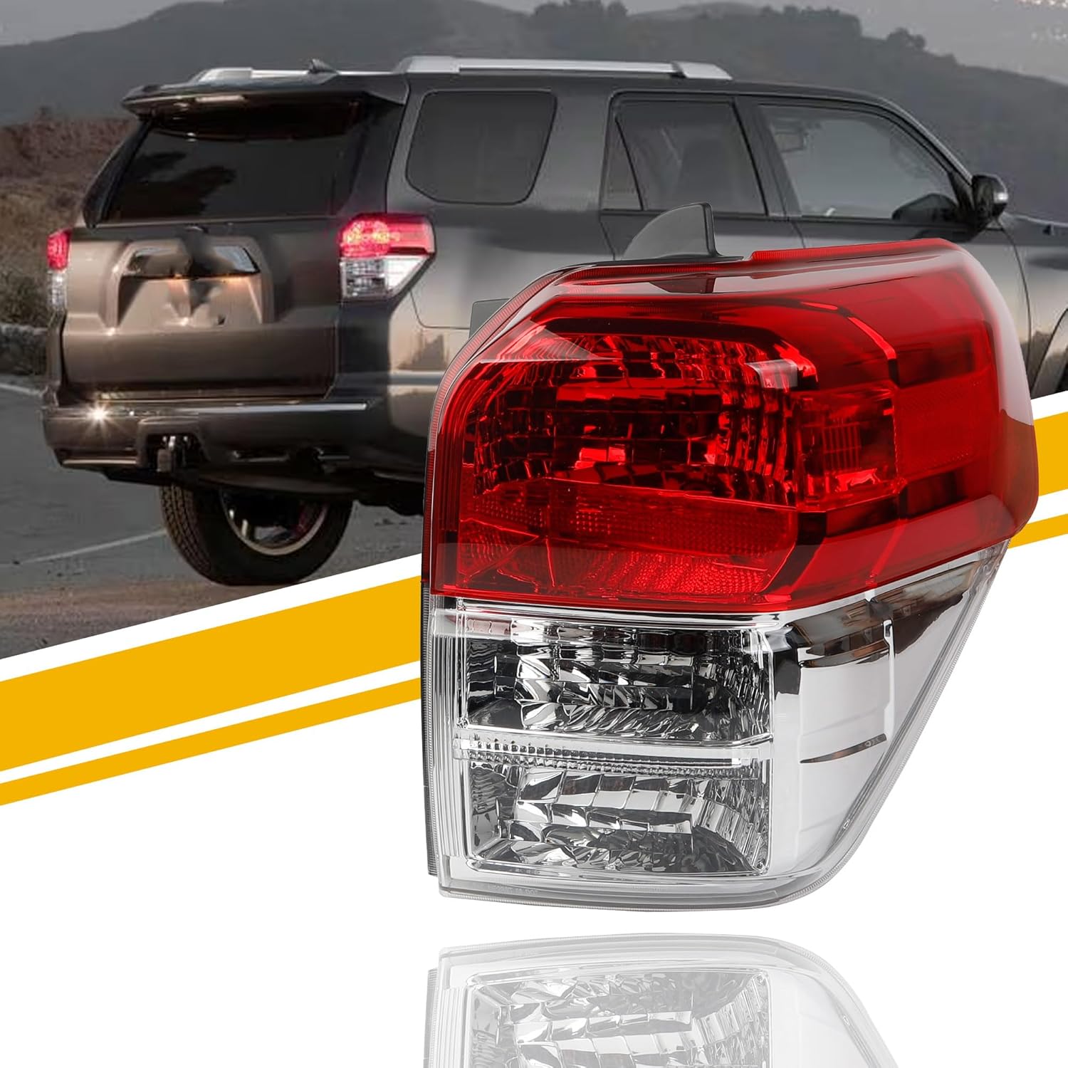 Dasbecan Right Passenger Side Tail Light Assembly w/o Bulb Compatible with Toyota 4Runner 2010-2013 Rear Lamp Replaces# 81551-35360 TO2819147 Passenger Right Side