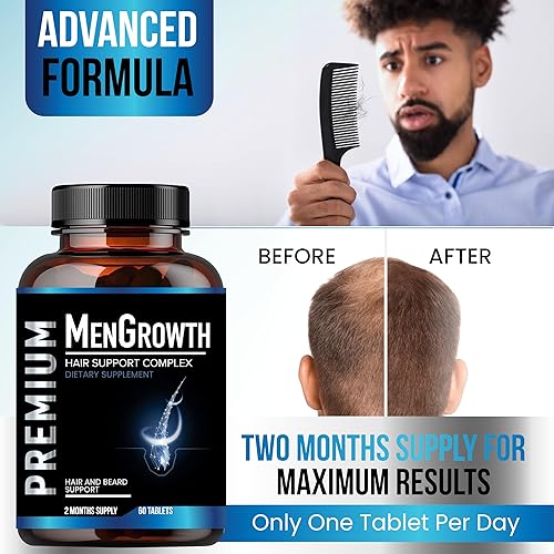 Miniatura 5 de Vitaminas para el crecimiento del cabello para hombres, suplemento anti pérdida de cabello, píldoras de crecimiento de cabello y barba con