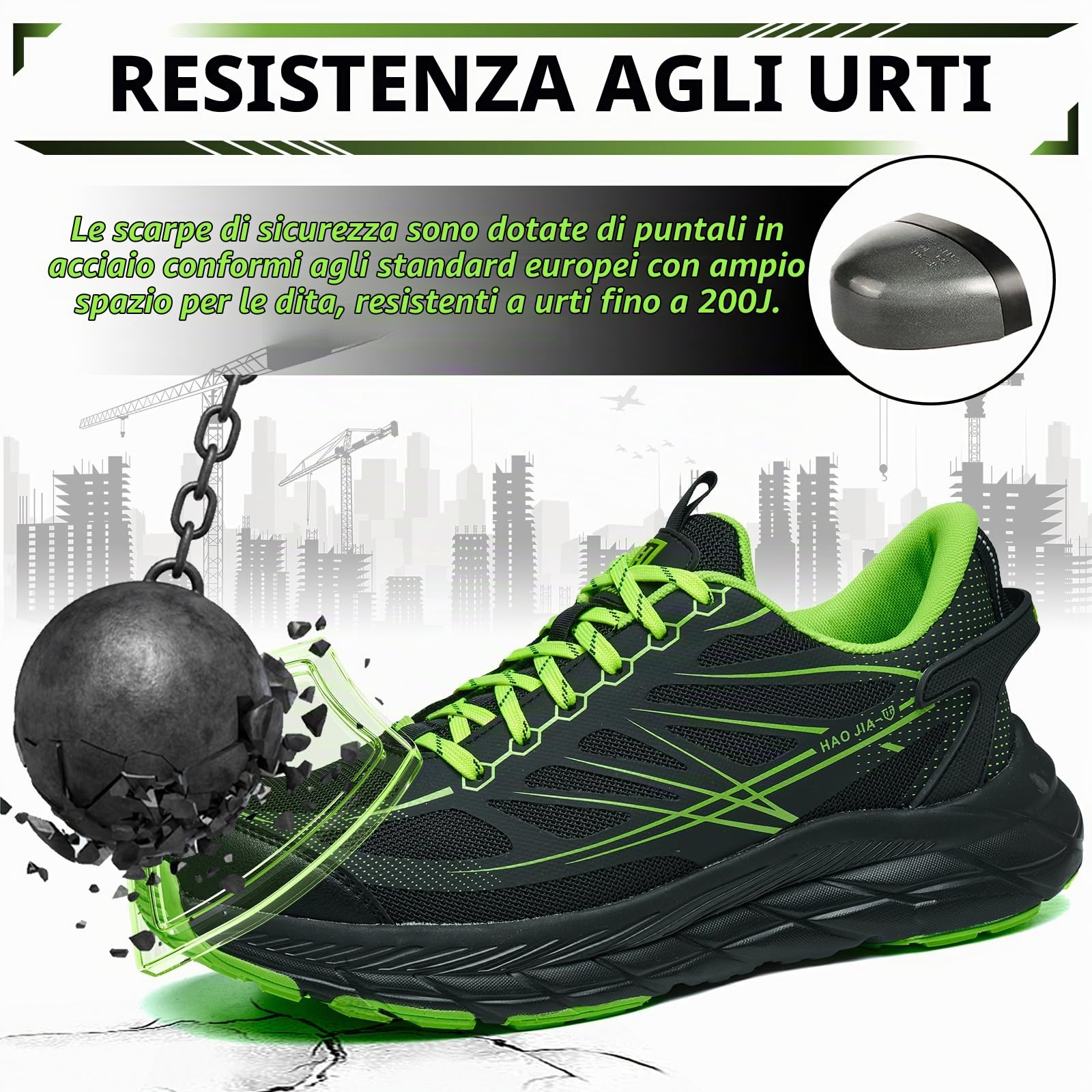 Scarpe Antinfortunistiche Uomo Leggere Estive Scarpe da Lavoro Donna Antiscivolo Transpirabile Comode Scarpe di Sicurezza con Punta di Acciaio