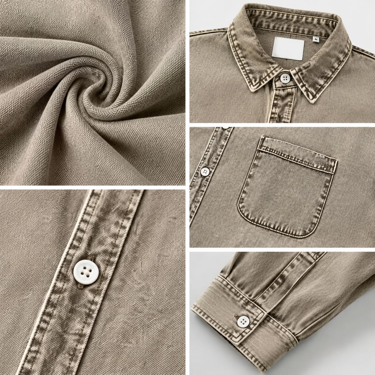 Camicia Da Uomo In Denim Effetto Vintage Lavato, Giacca Stile Oktoberfest Con Tasche, Vestibilità Regolare, Maniche Lunghe, Abbottonatura Frontale, Top Western Per Autunno/Inverno, Da Indossare Tut