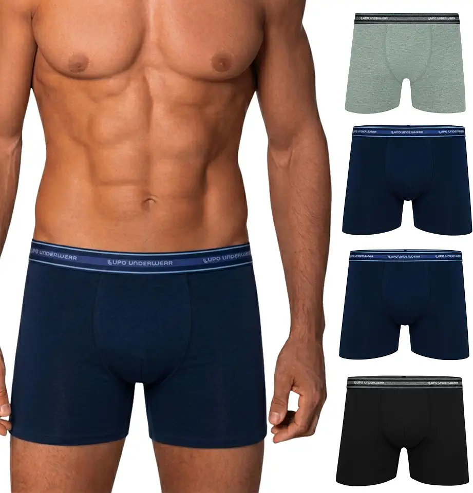 Kit 4 Cuecas Lupo Masculinas Boxer Algodão Macio Confortável Original
